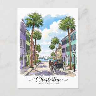Charleston south Carolina horse drawn carriage Postcard