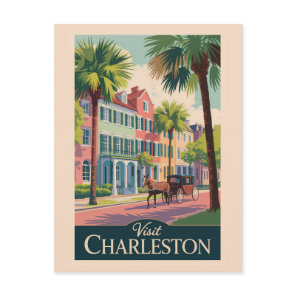 Charleston South Carolina Illustration Travel Art Postcard