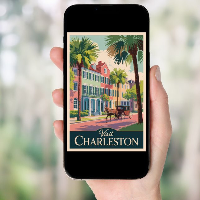 Charleston South Carolina Illustration Travel Art Poster (Front Digital)