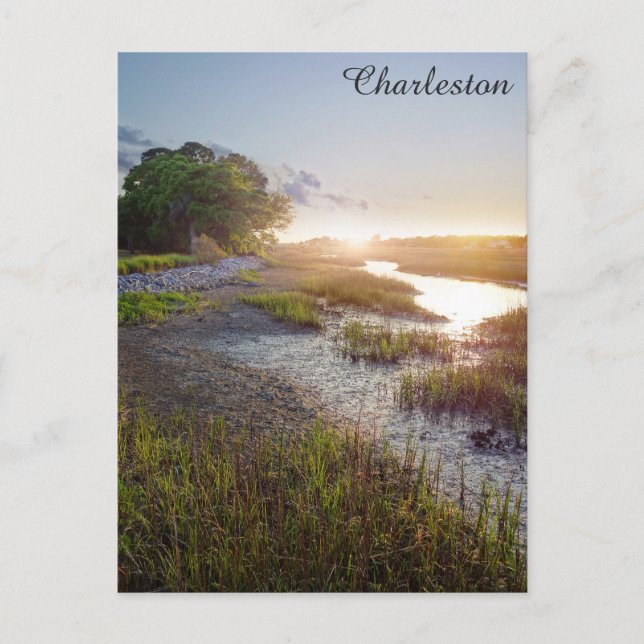 Charleston South Carolina Low Country Sunset Photo Postcard (Front)