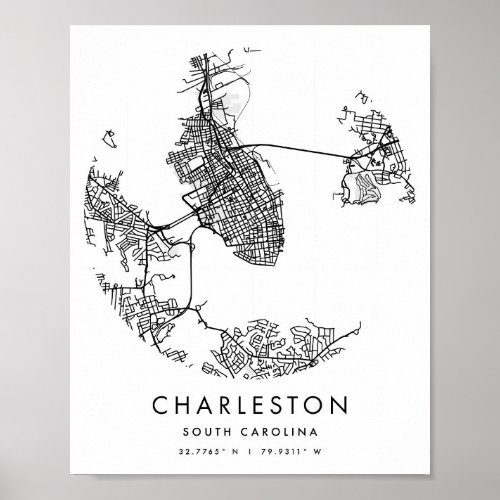 Charleston South Carolina Minimal Modern Circle Poster