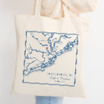 Charleston South Carolina Navy Blue Wedding Tote Bag<br><div class="desc">Delight your guests with this elegant navy blue Lowcountry South Carolina map-themed wedding favor tote bag, perfect for your Charleston celebration. Ideal for historic and romantic venues like the William Aiken House, Boone Hall Plantation, Magnolia Plantation and Gardens, The Cedar Room, Lowndes Grove Plantation, Legare Waring House, Middleton Place, The...</div>