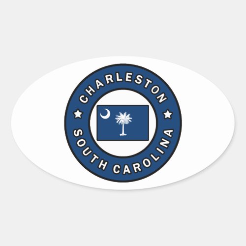 Charleston South Carolina Oval Sticker