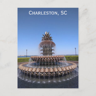 Charleston South Carolina Pineapple Fountain Postcard