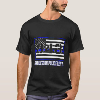 Charleston South Carolina Police Officer Usa Flag T-Shirt