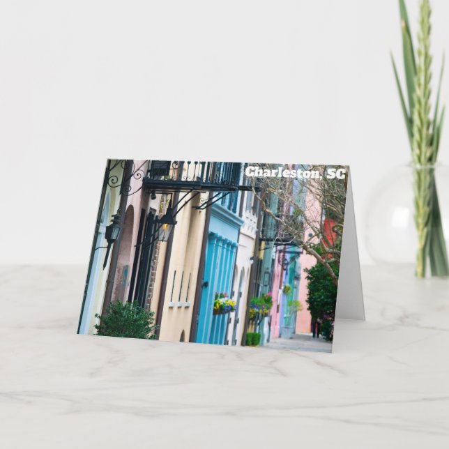 Charleston South Carolina Rainbow Row Houses Card (Front)