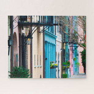 Charleston South Carolina Rainbow Row Houses Jigsaw Puzzle