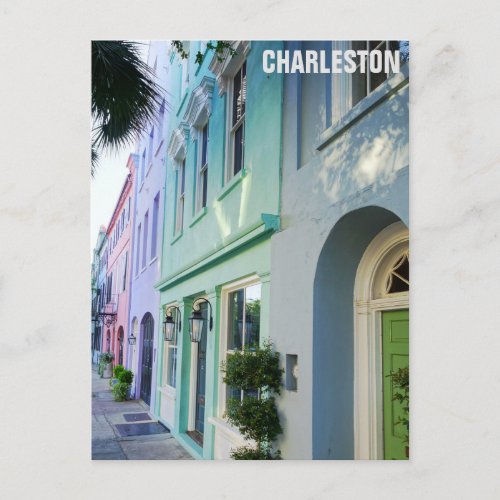 Charleston South Carolina Rainbow Row Houses Postcard