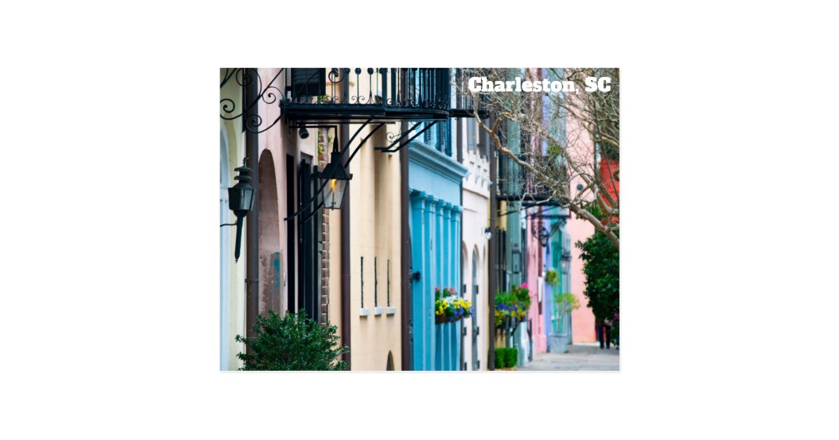 Charleston South Carolina Rainbow Row Houses Postcard Zazzle