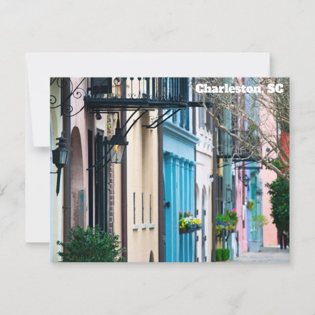 Charleston South Carolina Rainbow Row  Note Card (Front)