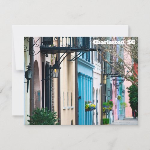 Charleston South Carolina Rainbow Row  Note Card