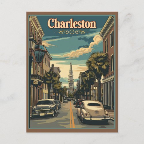 Charleston South Carolina Retro  Postcard