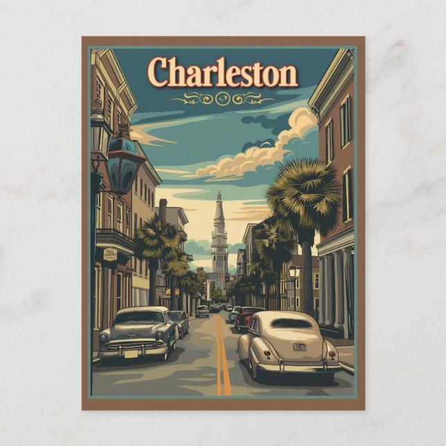 Charleston, South Carolina Retro  Postcard (Front)