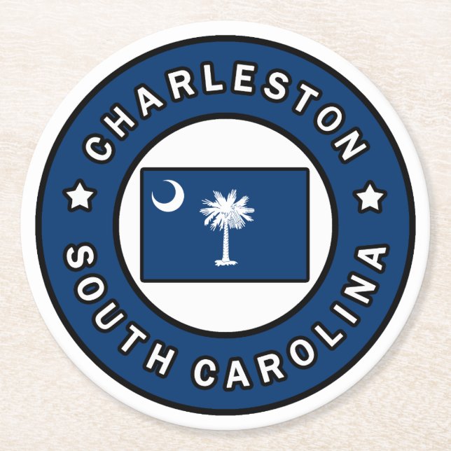 Charleston South Carolina Round Paper Coaster (Front)
