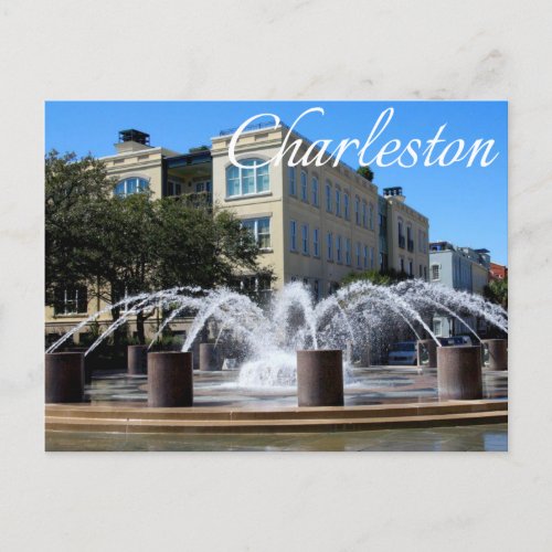 Charleston South Carolina SC Fountain Post Card