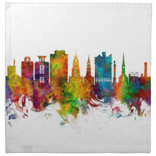 Charleston South Carolina Skyline Cloth Napkin