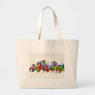 Charleston South Carolina Skyline Large Tote Bag