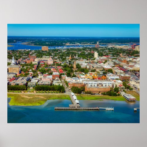 Charleston South Carolina Skyline Poster