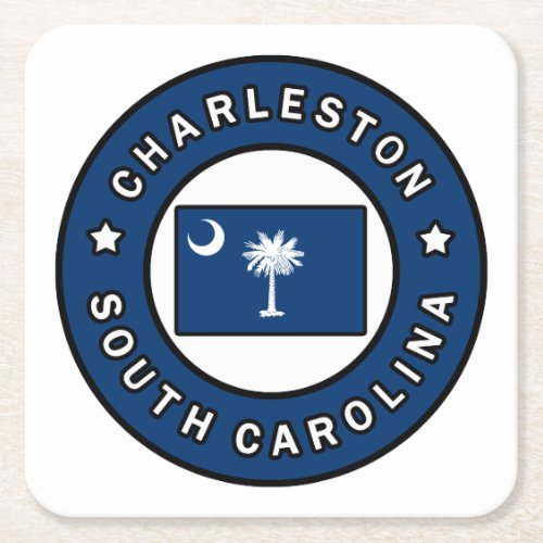 Charleston South Carolina Square Paper Coaster