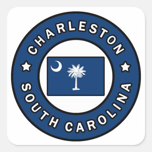 Charleston South Carolina Square Sticker (Front)