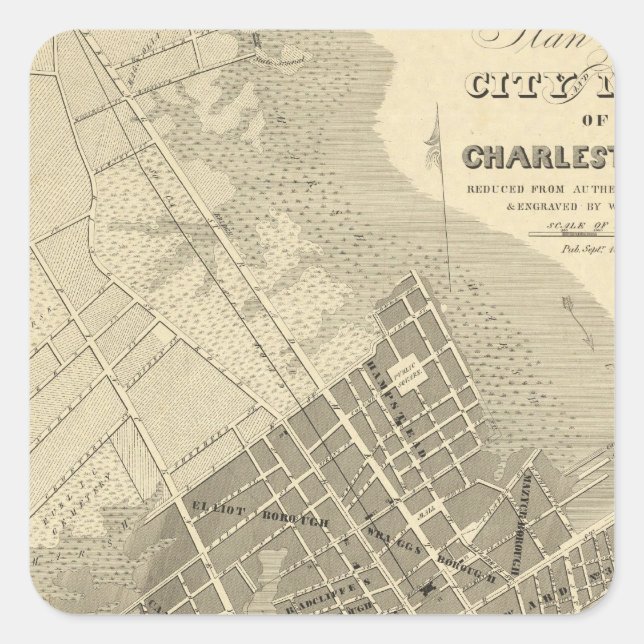 Charleston, South Carolina Square Sticker (Front)