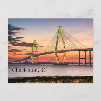 Charleston, South Carolina Sunset Bridge Postcard