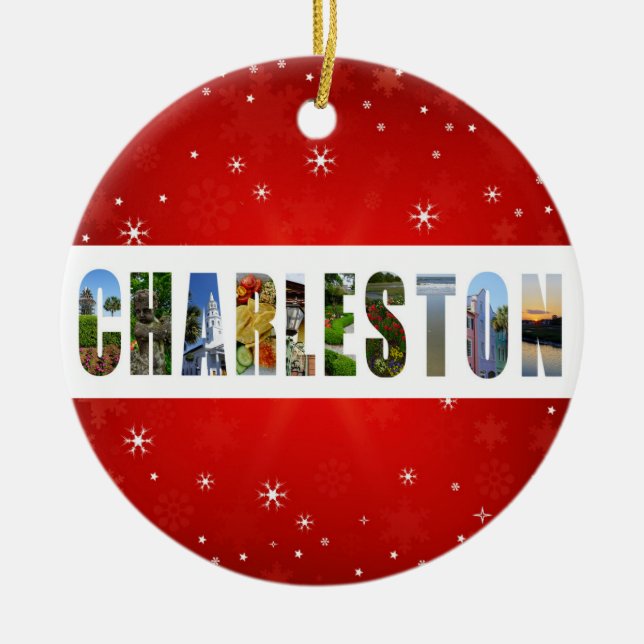 Charleston South Carolina Travel Photos Christmas Ceramic Ornament (Front)