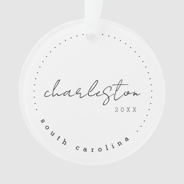 Charleston South Carolina Travel USA Simple Ornament (Front)