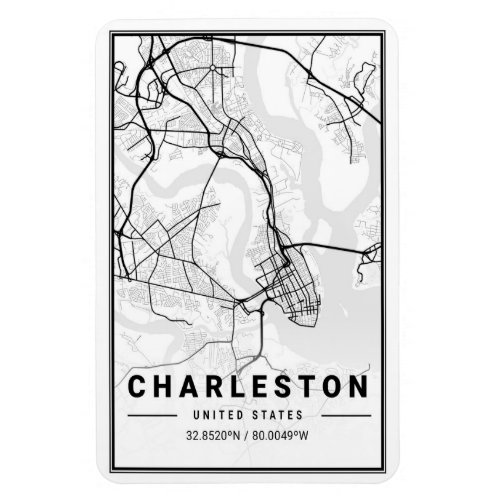 Charleston South Carolina USA City Travel City Map Magnet