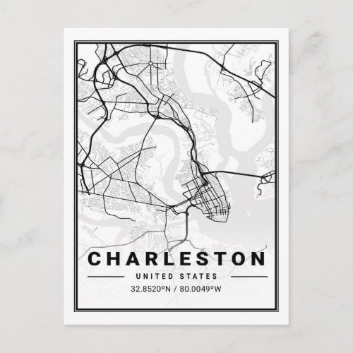 Charleston South Carolina USA Travel City Map Postcard