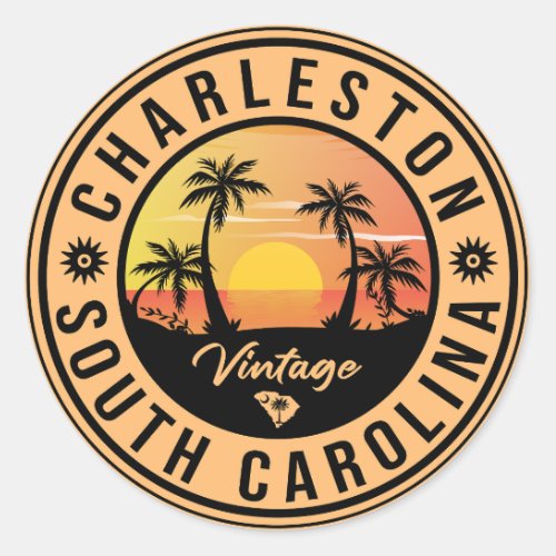Charleston South Carolina _ Vintage 60s Souvenirs Classic Round Sticker