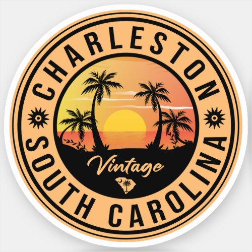 Charleston South Carolina _ Vintage 60s Souvenirs Sticker