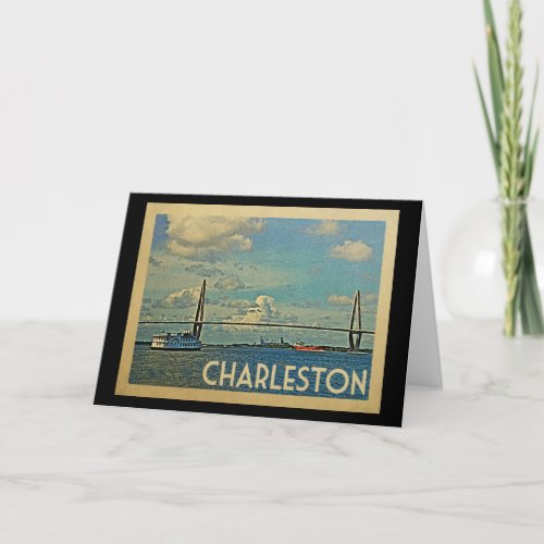 Charleston South Carolina Vintage Travel Card