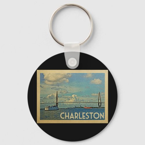 Charleston South Carolina Vintage Travel Keychain