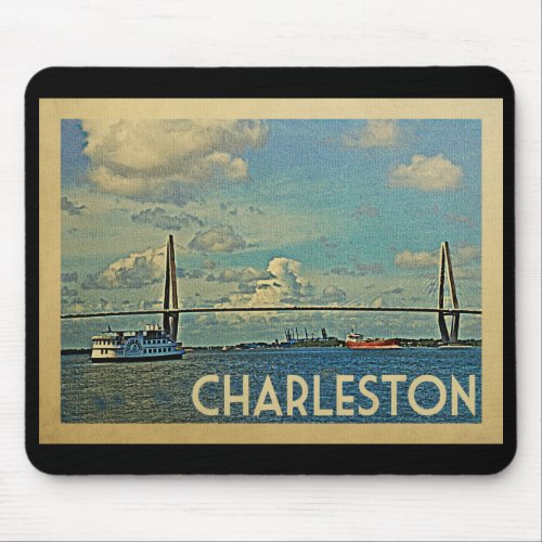 Charleston South Carolina Vintage Travel Mouse Pad