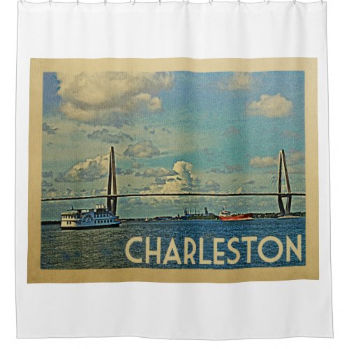 Charleston South Carolina Vintage Travel Shower Curtain