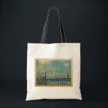 Charleston South Carolina Vintage Travel Tote Bag<br><div class="desc">Charleston South Carolina design in Vintage Travel style featuring the Ravenel bridge on the Cooper River with tugboat. A fun South Carolina vintage travel print.</div>