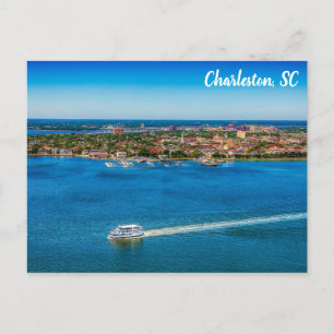 Charleston South Carolina Waterfront City Skyline Postcard