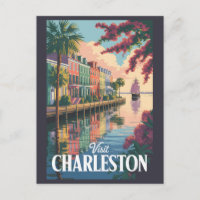 Charleston South Carolina Waterfront Illustration