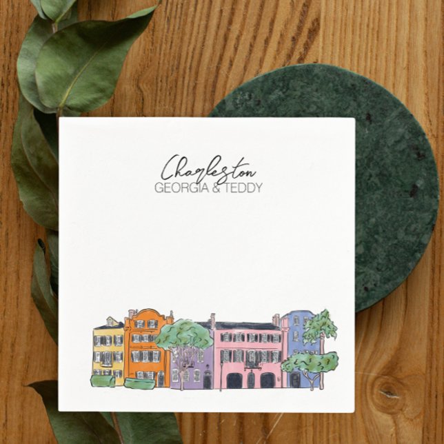 Charleston, South Carolina Wedding cocktail napkin (Creator Uploaded)