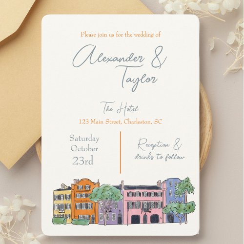 Charleston South Carolina Wedding Invitations 