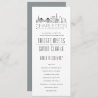 Charleston Stylized Skyline | Wedding Program