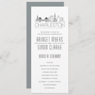 Charleston Stylized Skyline Wedding Program