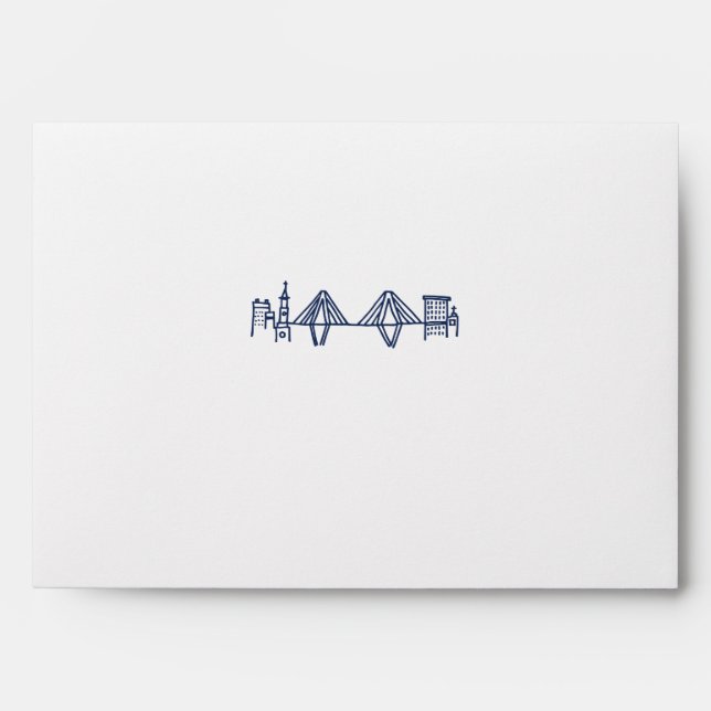 Charleston Toile in Navy Blue Skyline Envelope (Front)