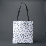 Charleston Toile in Navy  Tote Bag<br><div class="desc">This Charleston tote bag features whimsical and charming illustrations of typical Charleston,  South Carolina and Lowcountry icons,  including the Sullivan's Island Lighthouse,  the Morehouse Lighthouse,  the Ravenel Bridge,  pelicans,  palmetto trees,  shrimp,  sea turtles,  oysters,  crabs,  fish,  seagulls,  shrimp boats,  and even the old Cooper River Bridge.  Matching items available.</div>