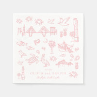 Charleston Toile in Pink Napkin