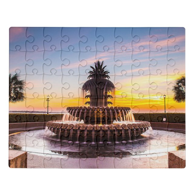 Charleston Waterfront Park Pineapple Fountain Jigsaw Puzzle (Puzzle Horizontal)