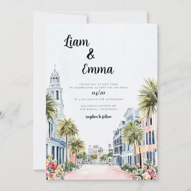 Charleston Wedding Destination Invitation (Front)