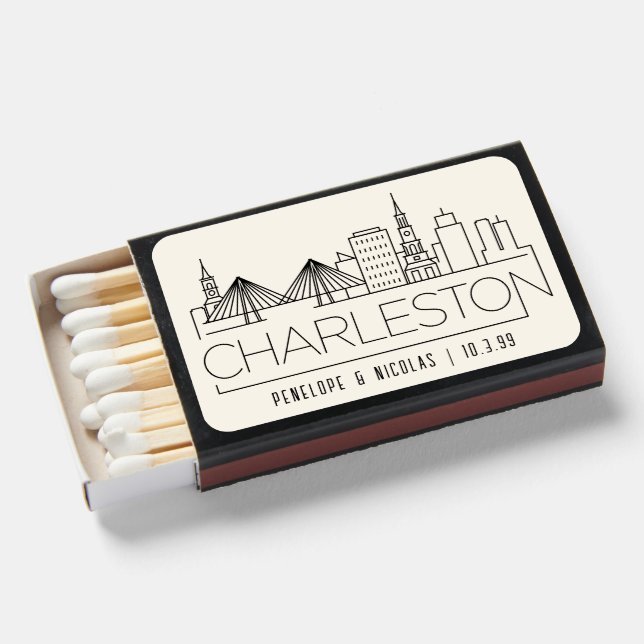 Charleston Wedding Favor Vintage Matches  (Front Open)
