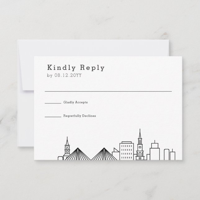 Charleston Wedding | Stylized Skyline RSVP Card (Front)